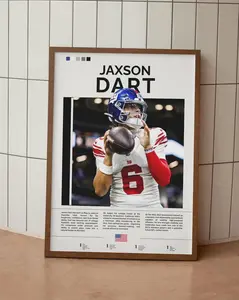 Jaxson Dart Poster, New York Wall Art, Football Wall Art, Gift For Football Fans, Sports Room Decor