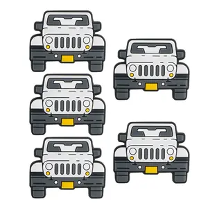 Random Color Car Shaped Silicone Beads, 5 Counts/set Cute Colorful Rubber Car Beads, DIY Beads for Bracelet Necklace Making, Diy Galaxy Beads