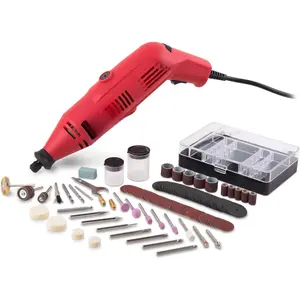 121 count 130W Corded Power Rotary Multi Tool Kit with Dremel Compatible Bit Accessories to Drill, Cut, Trim,  & Sand for DIY Repairs, Hobbies & Craft Projects