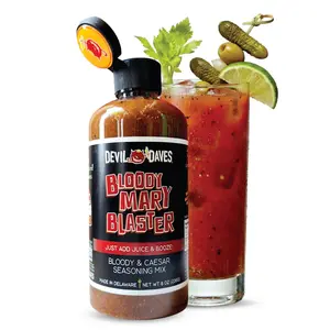 Devil Daves Bloody Mary Blaster Concentrate | Medium Heat Seasoning for Bloody Marys, Micheladas. Great Steak Marinade & Injector Spice | 8 Oz Squeeze Bottle
