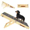 2026 Upgraded Wood Foldable Small Dog Ramp - 4 Adjustable Heights (13"-21"), Compact Size, Easy Storage, Portable Single Unit with Stable Platform & Non-Slip Pad for Low Bed Access