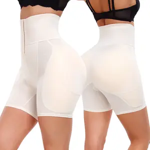 Women High Waist Shorts with Hooks Butt Lifter Padded Hip Lifting Shorts Shapewear Tummy Control PantIies Compression Shorts Shaper Fajas