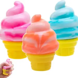 Ice Cream Squeeze Squishy 2026 New Ultra Soft Sensory Squeeze Toy Slow Rise Easter Basket Stuffers Party Favors for Anxiety Relief in Vibrant Colors