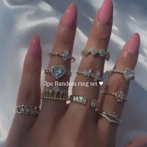 3pc Random Gold Plated Ring Set