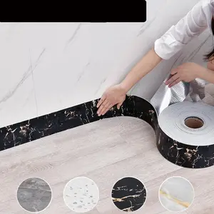 1 roll of PVC spliceable skirting board, self-adhesive thickened foundation line, wall sticker, window sill waistline, imitation ceramic tile sticker, marble waterproof