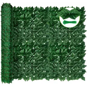 Artificial Ivy  Fence Screen 120"x40" - UV-Anti Dense Faux Ivy Greenery Backdrop Fence Panels for Patio, Balcony, Garden, Backyard Indoor Outdoor Decor