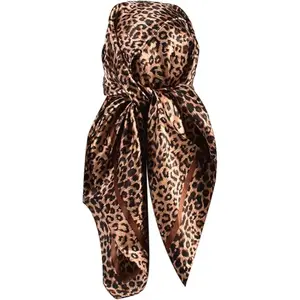 Cheetah Print Wild Rag Scarf – 35"x35" Western Silk Bandana, Cowboy Neck Scarf, Boho Rodeo Accessory for Women & Men