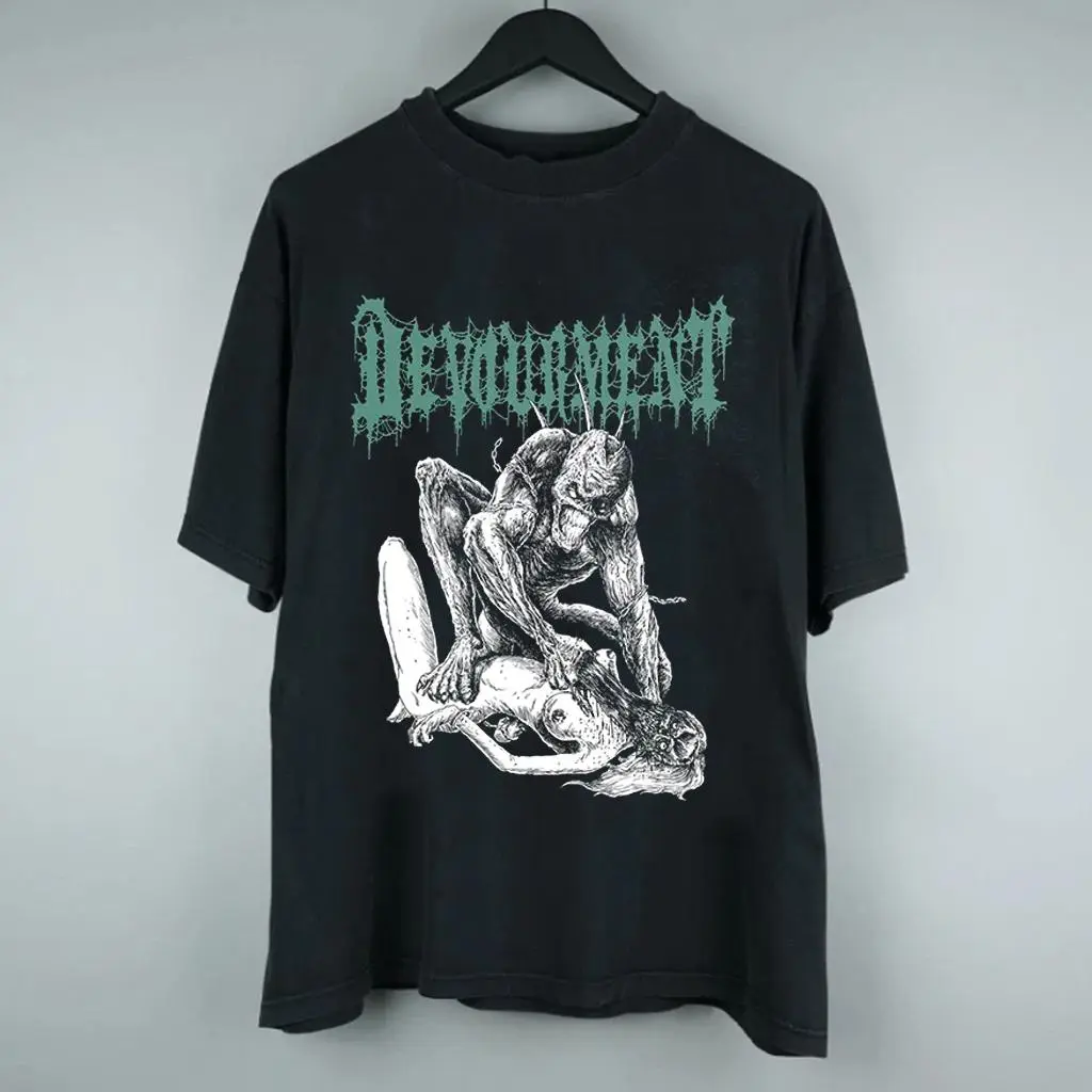 Devourment Vintage Bootleg Graphic Shirt Butcher The Weak Brutal Death Metal Band Tee HY6211