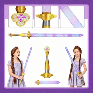 Large 3D printed portable korean pop purple telescopic sword, lightweight and portable, fun and space-saving, stress-relieving telescopic sword toy, cosplay fantasy accessory, movie collector gift, Halloween costume accessory.3D printed toys.
