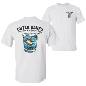 Outer Banks Legends Are Caught Here Fishing T-Shirt, OBX Coastal Angler Graphic Tee, Vintage Fishing Apparel, Soft Cotton Outdoor Shirt for Men & Women, Fisherman Gift