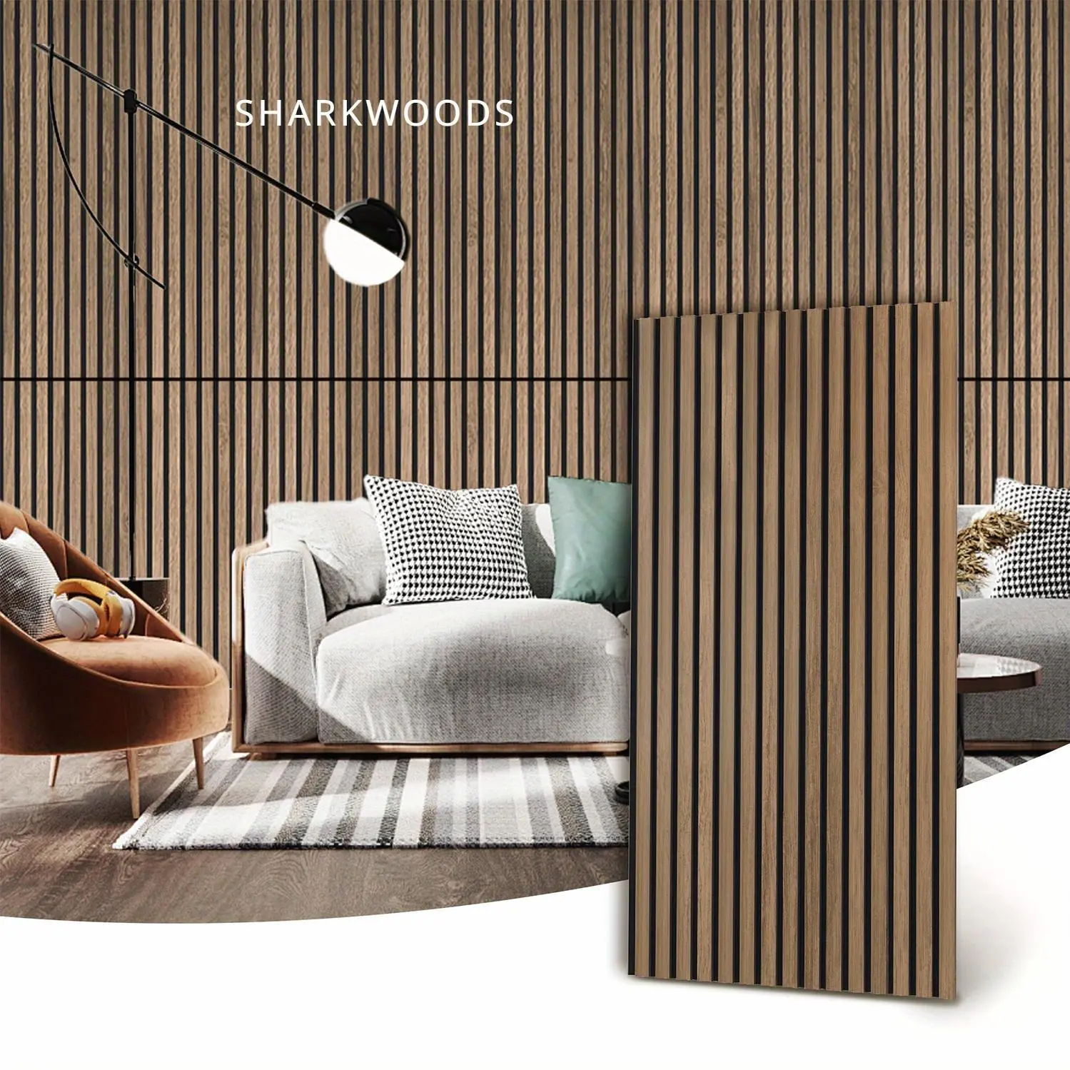 SUPEASY 3/4 Pcs 48" X 24.5" Soundproof Wall Panels Wood Slat Wall Panel | 3D Sound Dampening Panels Wood Wall Panels