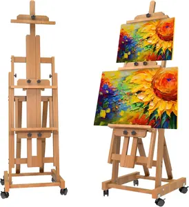 H-Frame Multifunctional Easel, Foldable & Adjustablefor Adults and Students，Holds Two Canvases (Up to 77 Inches)，Foldable Artist Easel Stand for Painting and Display