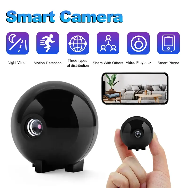 Smart Camera Wireless WiFi Indoor Security, Wifi Indoor Cameras, Anti-Theft Ip Camera with Video & Voice APP, Real-Time Monitoring, Plastic Enclosure, Motion Detection Camera, Night Vision Camera, Wifi Surveillance Camera, Smart Home Camera