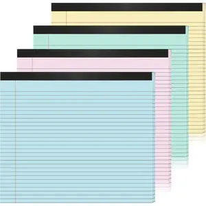 4 Pack 11" x 9.5" Legal Pads College Ruled Notepad Landscape Notebook 80 GSM Horizontal Lined Notebook Writing Pads Aesthetic Legal Pad for School Office Business (Pastel)