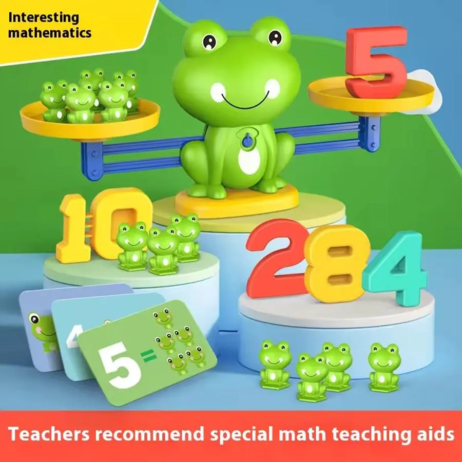 Frog Balance Math Toys Early Learning Addition Subtraction Mathematical Intelligence Toy for Kids Cognitive Development Teaching