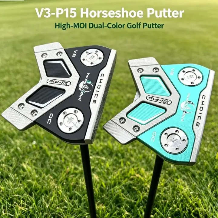 Golf Mallet Putter, High-MOI Horseshoe-Shape Design, 15g Adjustable Weight Screws, Dual-Window Alignment Aid, Milled Non-Slip Face for Precise Greens Putting Tour Chrome Golf Driver  Men's Big
