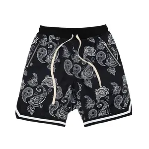 Men's Bandana Shorts Casual Basketball Fashion Menswear Breathable Fabric Gym Mesh Athletic Fitness