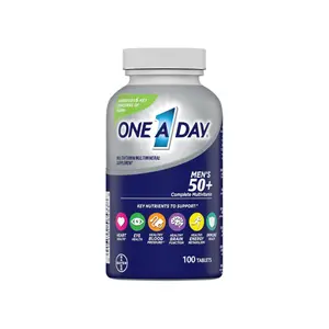 Men’s 50+ Multivitamins, Supplement with A, C, D, E and Zinc for Immune Health*, Calcium & More, 100 Tablets