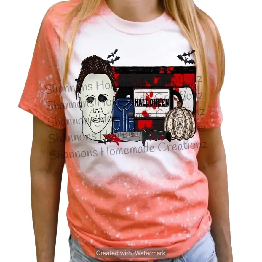 Halloween Bleached Shirts for Men - Trendy Top Fashion