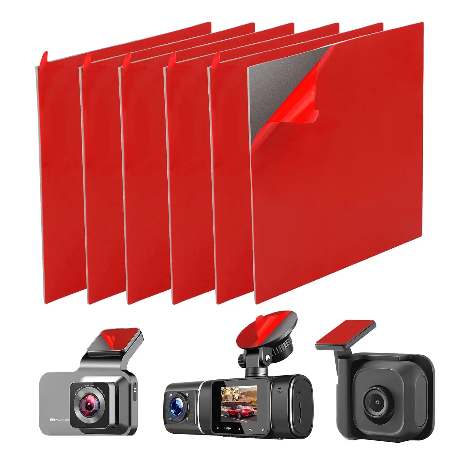 6 count Heavy Duty Dash Cam Mounting Tape - Ultra Heat Resistant Double-Sided Adhesive Pads for Windshield, Dashboard, GPS & Camera Holders | 60% Stronger Than  Tapes, Weatherproof & Customizable