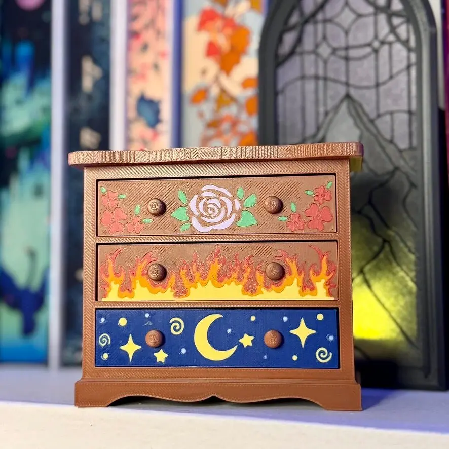 ACOTAR Painted Dresser Bookshelf Decor ACOTAR Painted Dresser Bookshelf Decor