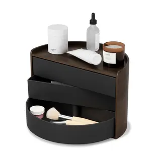 Umbra Moona Storage Box – Modern Jewelry Organizer with Rotating Drawers and Display Top, Hidden Storage, Available with Wood Accents