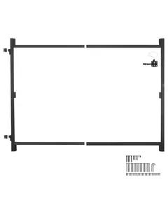 VEVOR Gate Building Kit, Fits 36 to 60 in Wide Openings, Up from 6 to 7 ft High Fence, Adjustable Gate Building Kit, Anti Sag Full Gate Frame Kit with Latch Lock and Screws, for Wooden Fence, Iron