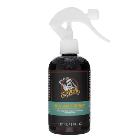 Suavecito Charcoal Sea Salt Texturizing Spray - 8oz Lightweight Haircare Product, Flawless Volume, Flexible Texture, Gentle Hold