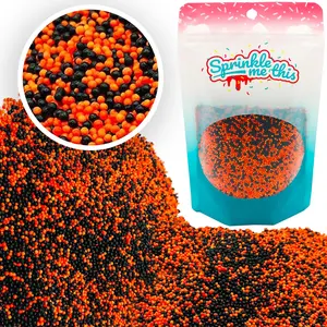 A Touch of Halloween - Festive Halloween Nonpareils Sprinkles - With Black & Orange Nonpareils
