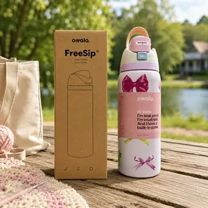Owala Girlhood 32oz Bottle, Bowala Bows FreeSip Tumbler, Cute Pink Aesthetic Leakproof Travel Cup