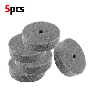 5pcs 3 Inch Fiber Polishing Wheel, Replacement 3/8 Inch Shaft Hole, Fits Desktop Sander/sanding Machine, Durable Abrasive Tool