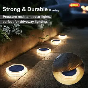 5 years lifespan Outdoor Solar LED Garden Path Light, Waterproof IP68, Warm Light, 20-Hour Auto On/off, Anti-pressure 5 tons, Ideal for Courtyard, Walkway, Driveway
