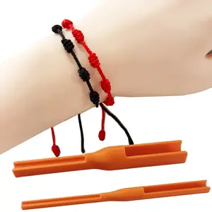 Rose Cord Knotting Tool Set, 4 Pieces for Bracelets Beads Handmade Crafts, Durable Rose Rope Knitting Tools, Ideal for DIY Jewelry Making