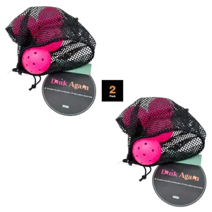 THE HYPE BOUTIQUE Dink Again Set of 6 2-Pack Premium Pickleball Balls with Bag 26 Holes Outdoor/Indoor Aerodynamic Precision for Tournament Play Orange & Pink