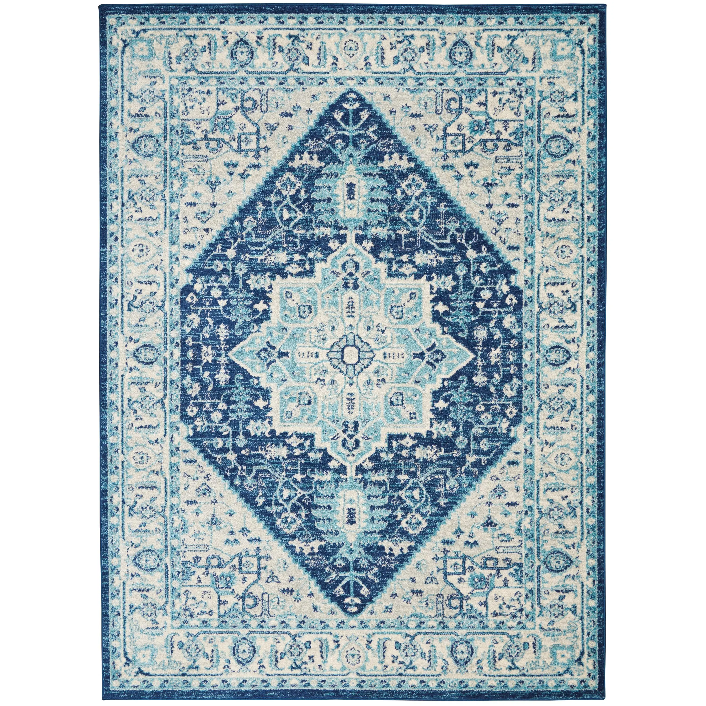 Nourison Home Tranquil TRA06 Ivory Navy Transitional Power-loomed Rug