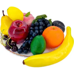Artificial Fruits Set for Decoration Fake Fruits Props10 Kinds of Fruit Total 12 Pcs
