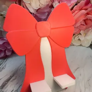 BOW PHONE HOLDER- 3D PRINTED Highland Cow Design Sticky Note Tray for Office Home Easy Clean Sturdy Material