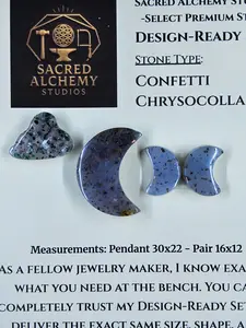 Crescent Moon - Confetti Chrysocolla - Sacred Alchemy Select - Design-Ready Set