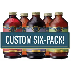 Portland Syrups Custom Six Pack - Organic Cane Sugar Variety Pack Includes Spicy Ginger Rose Cordial Mango Habanero Vanilla Rooibos Berry Flavor Wild Mint Flavor Lemon Flavor Beverage