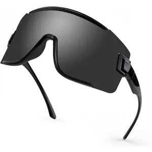 Karsaer Vision Big Shield Wraparound Sunglasses Rave for Men Women Neon Sun Visor Glasses Cycling Ski Shades 80s 90s