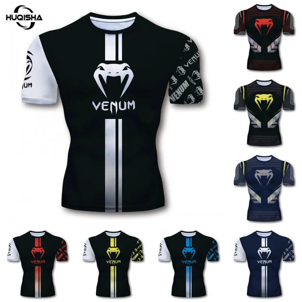 Men's 3D Graphic Compression Shirt, Short Sleeve Tight-Fit Polyester Athletic Training Apparel for Workout, Fitness & Cosplay