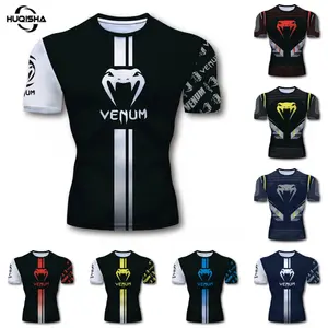 Compression Shirts Men UFC Fight Training Venom 3D Printed T-Shirts Short Sleeve Cosplay Fitness Body Building Male Exercise Tops Workout Tight Tshirt