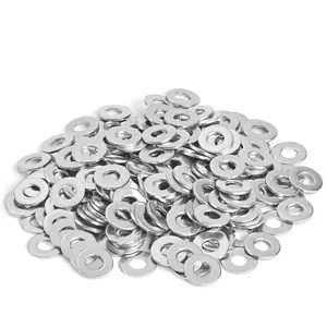 100 count Flat Washers for Screws, 1/4" Small Washer,  18-8 (304) Stainless Steel Washers for , Anti-Rust, Heavy Duty Washers Set-Industry-Widely