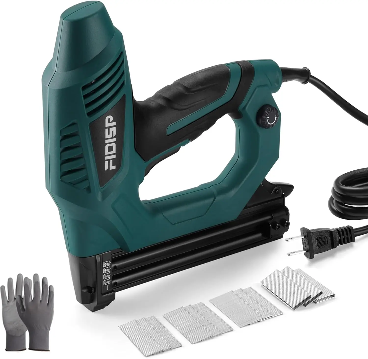 Electric 18 Gauge Nail Gun, 2 in 1 Brad Nailer/Stapler Heavy Duty, 120V Staple Gun with 2000pcs Nails and Crown Staples