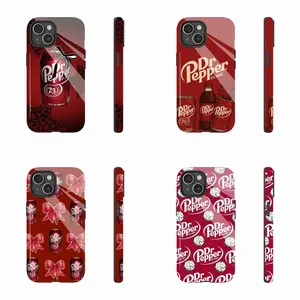 D-Dr P-Pepper Retro Vibrant Soda Lover Mobile Phone Case for iPhone 16 Pro Max, Protective Hybrid PC TPU Glass Shock Absorption Case, Works with iPhone 16/15/14/13/12/11 Pro Max/Plus