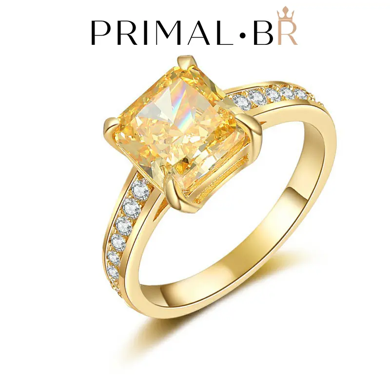 [#012]Lab Created Gemstones Ring Yellow