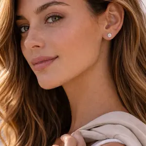 2 Carat Lab Grown Diamond Stud Earrings Set in 14k Yellow Gold - Elegant & Timeless Design