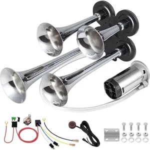Truck Air Horn 4 Trumpet Train Horns Kit for Truck 180DB Super Loud Air Horns for Pickup SUV Motorhome and Other Vehicles Car Accessories Replacement
