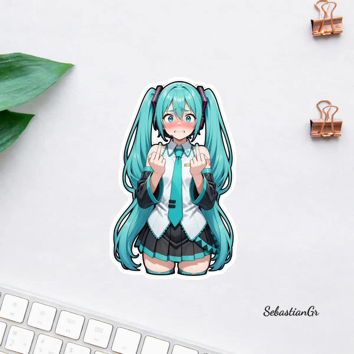 Hatsune Miku Anime Sticker, Cute Vocaloid Vinyl Decal, Funny Waifu Car Laptop Sticker Gift