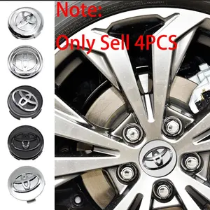 4Pcs 57mm/62mm Car Wheel Center Hub Caps Badge For Toyota Corolla C-hr Rav4 Yaris Hilux Avensis Auris Cross Highlander Prado Prius Camry Emblem Rim Cover Sticker For Cars Auto Accessories